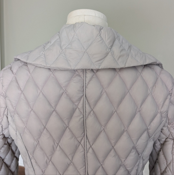Michael Kors Puffer Jacket Women's Quilted Grey Fold Over Collar Size M - Picture 5 of 15